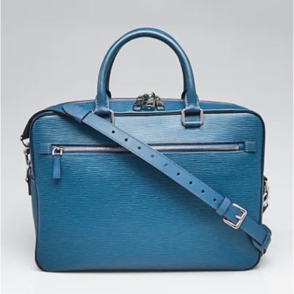 Louis Vuitton Blue Epi Leather Laptop Briefcase